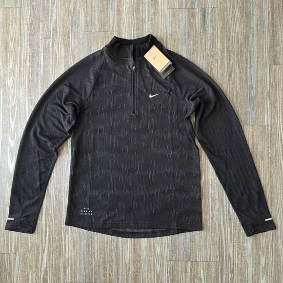 Nike Pinmacle Running Division Men's Jacket Water Repellent Black S Quarter Zip - Picture 1 of 15